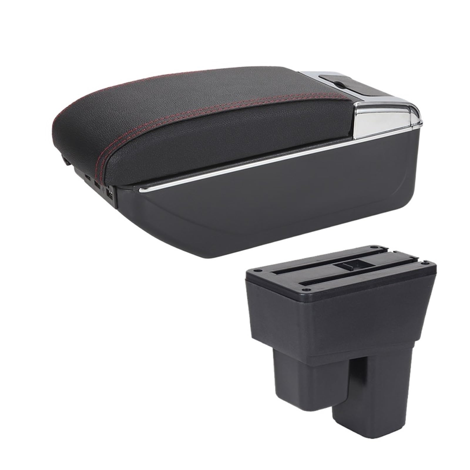 Baiqimv For Fit For Jazz 2 2008 2009 2010 2011 2012 2013 Car Armrest Car Armrest Box Center Console Storage Box Car Accessories(A1 7USB)