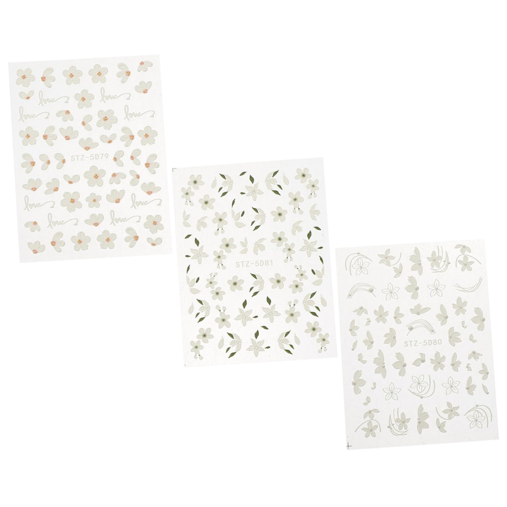 12fogli Adesivi Per Unghie Embossed Flower Per Nail Art Decorazioni Unghie Autoadesive e