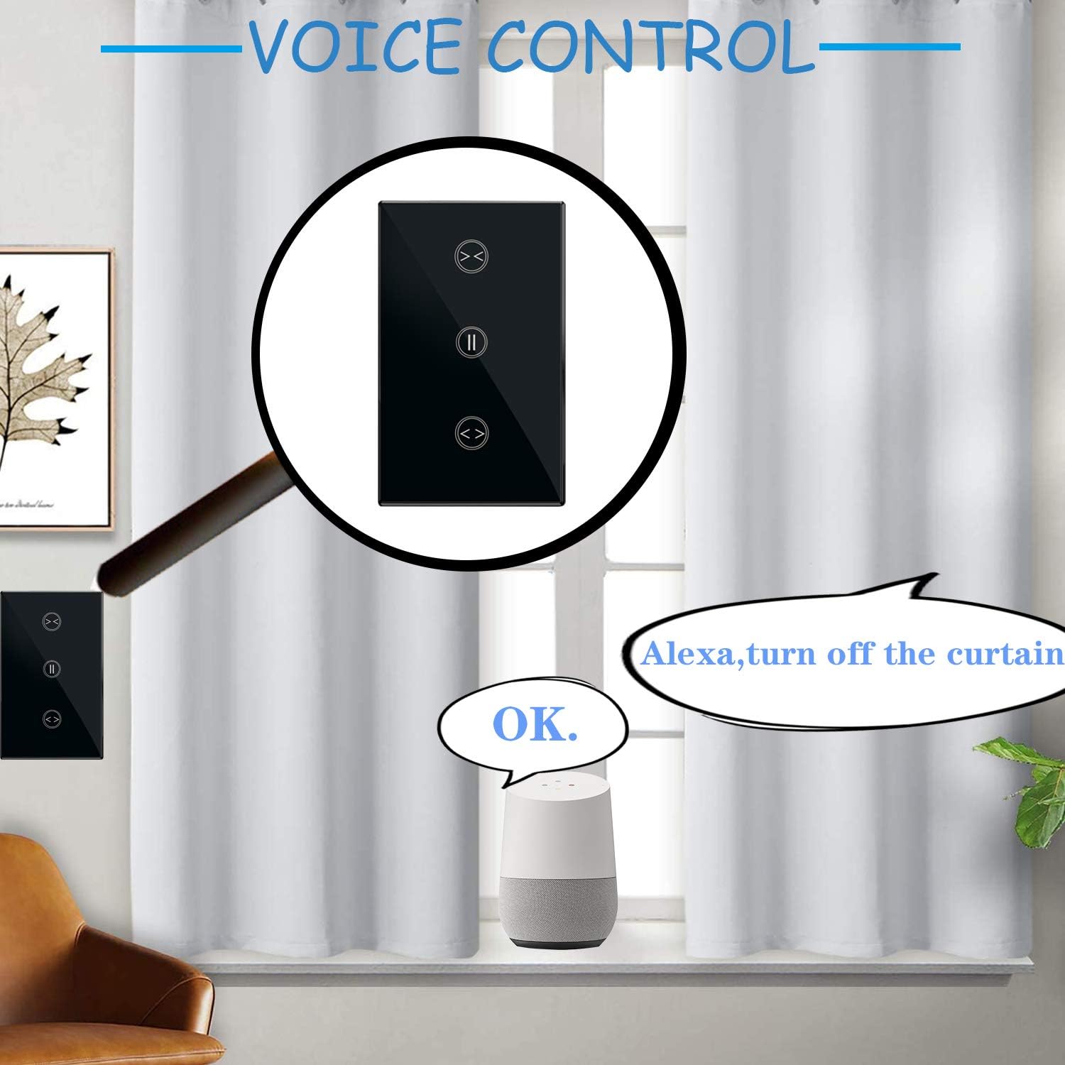 2pack Wi-Fi Curtain Switch Jinvoo Interruttore Per Tapparelle compatibile con Alexa Echo e Google Home（ 2.4 GHz）