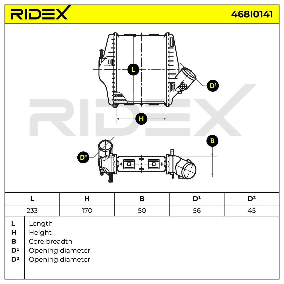 RIDEX 468I0141 Intercooler Compatibilità con SMART FORTWO Coupé 451