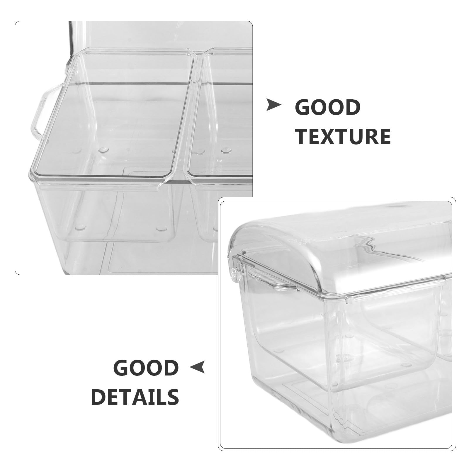 Plateau à Salade Portable en Plastique avec 4 Compartiments Séparés pour Conservation au Réfrigérateur, pour Pique-niques et Usage Quotidien la Maison