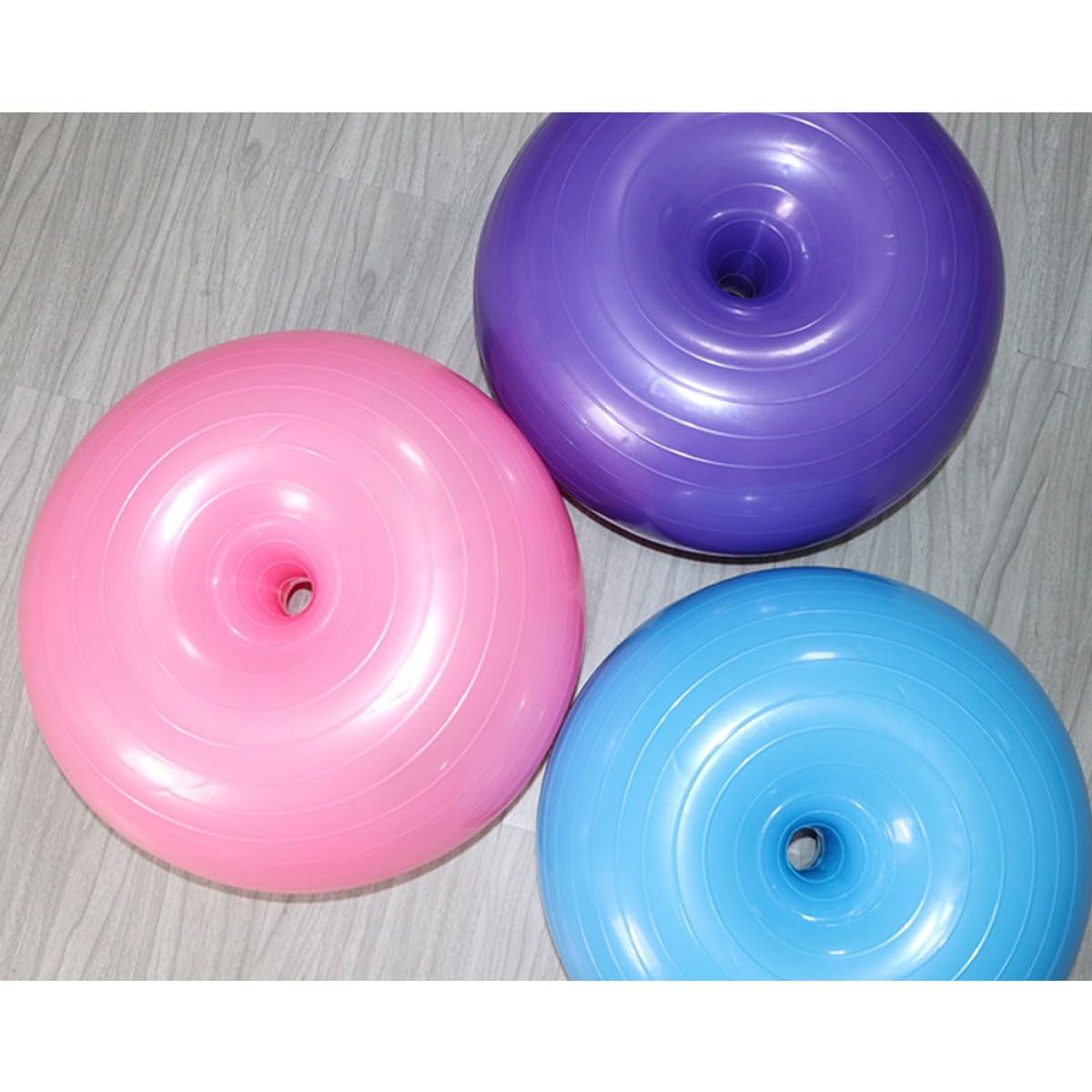 Homoyoyo Donut Ball Yoga Hilfsball aus PVC mit Luftpumpe, Blau | Anti Rutsch Oberfläche, Explosionsgeschütztes Design, für Yoga und Stretching