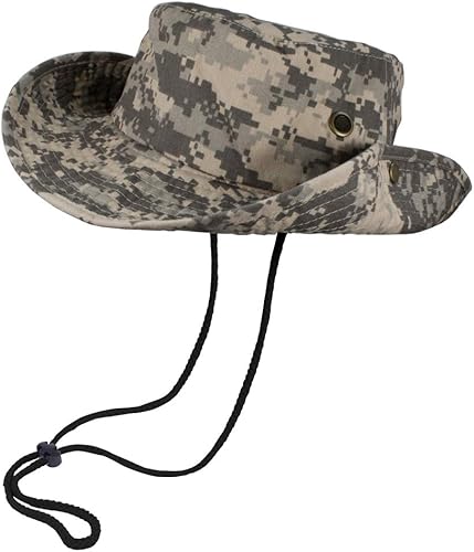 Miniatura 6 de Sombreros de pescador con cuerda de ala ancha para senderismo, pesca, protección solar UV, safari, unisex