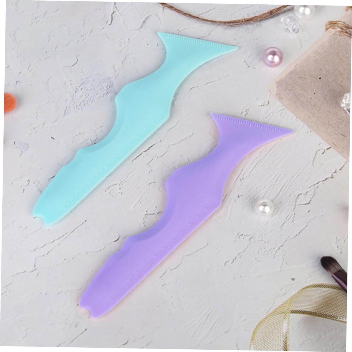 Healeved 12pièces Pochoirs Silicone Pour Eyeliner Et Sourcils Outils De Maquillage Réutilisables Pour Applicateur Pour Maquillage Yeux Parfait