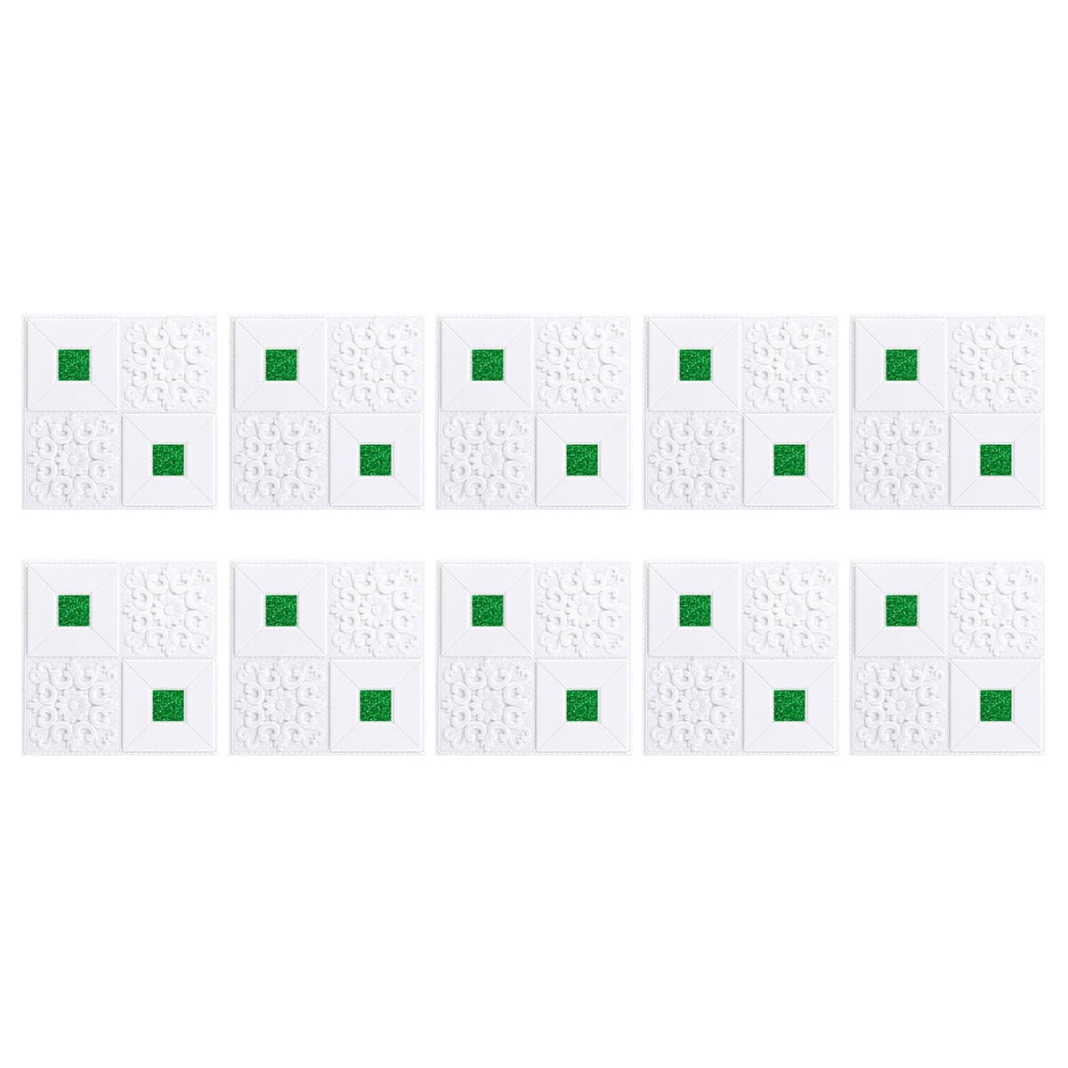 Papel tapiz 3D autoadhesivo para renovar paredes sin obras, revestimiento PE blanco y verde