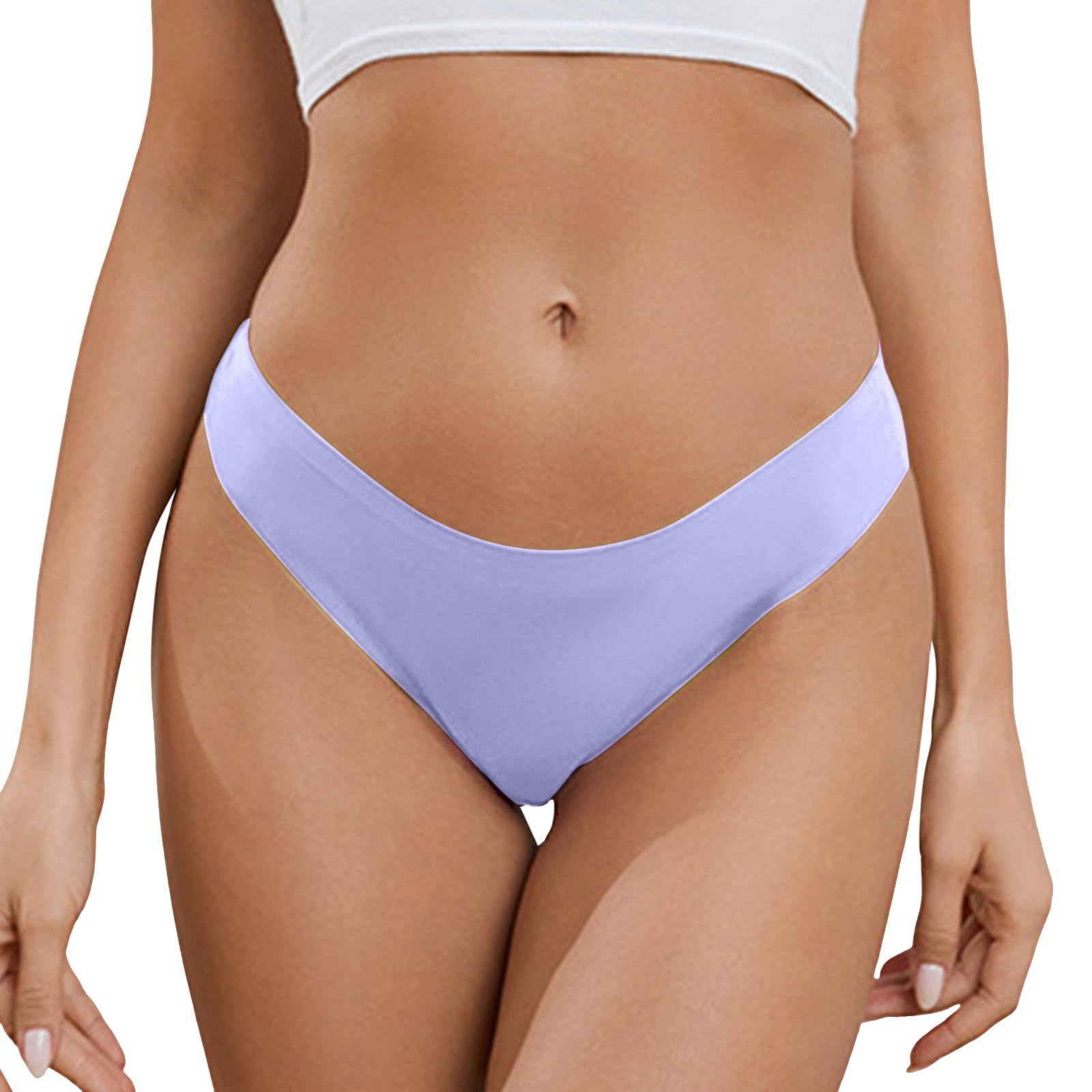 Seamless Thongs for Women No Show Thong Solid Breathable Comfortable Panties Sexy Low Rise Women Underwear