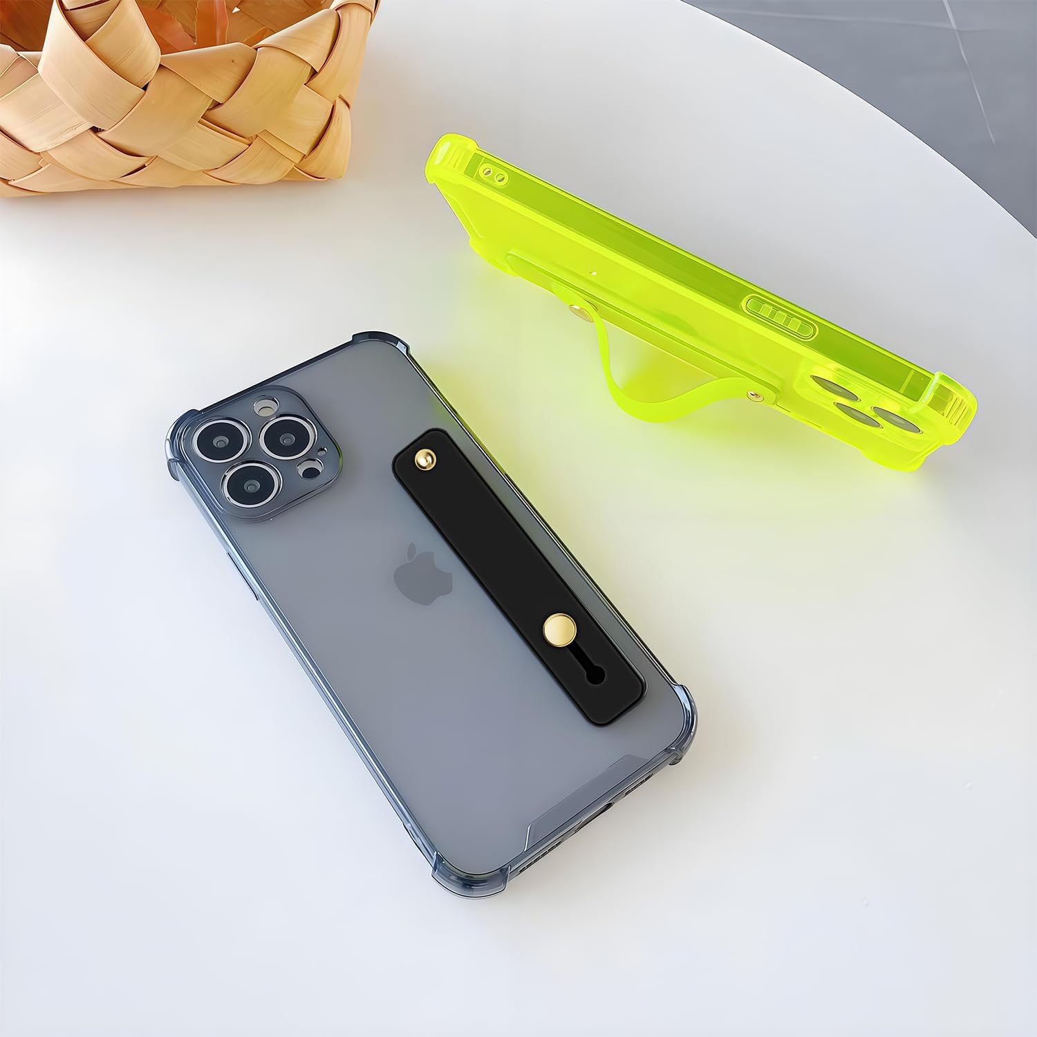 siduater Strap Case for 6.1" iPhone 14 Pro with Wristband Kickstand, Clear Soft TPU Protective Shockproof Bumper Rugged Cover, Adjustable Hand Grip Loop for iPhone 14 Pro 6.1 Inch, Crystal Clear - Image 2