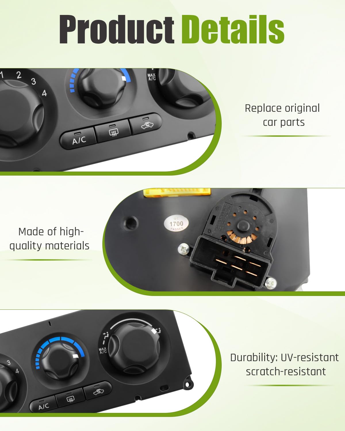 A/C Air Conditioning Switch Control Module Fit for Nissan Frontier Navara NP300 2005-2006/2013-2014 4.0L V6, Frontier 2006-2007/2010-2014 2.4L l4, HVAC Heater Panel Switch Replace 27510-EB700