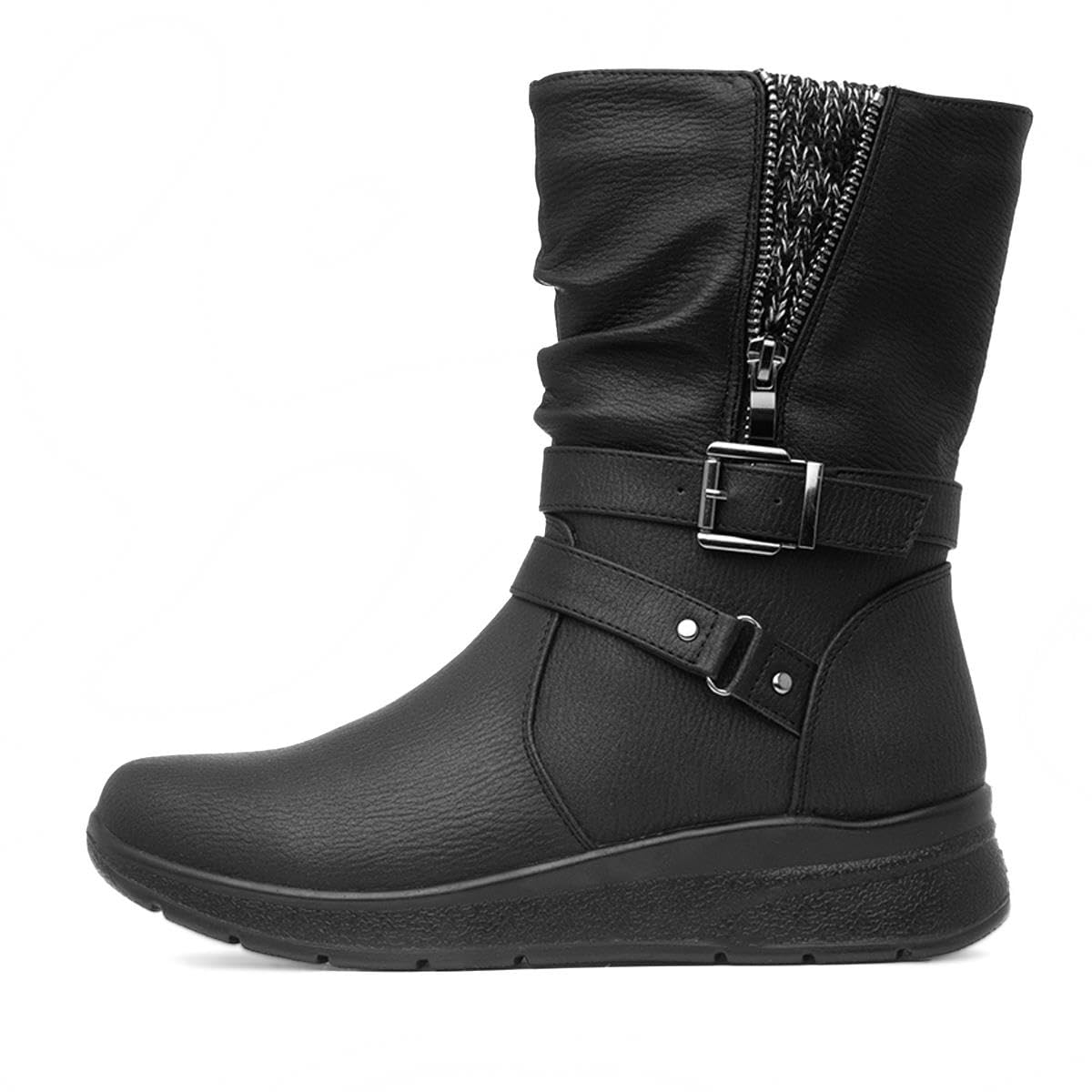 Softlites Womens Black Wedge Calf Boot