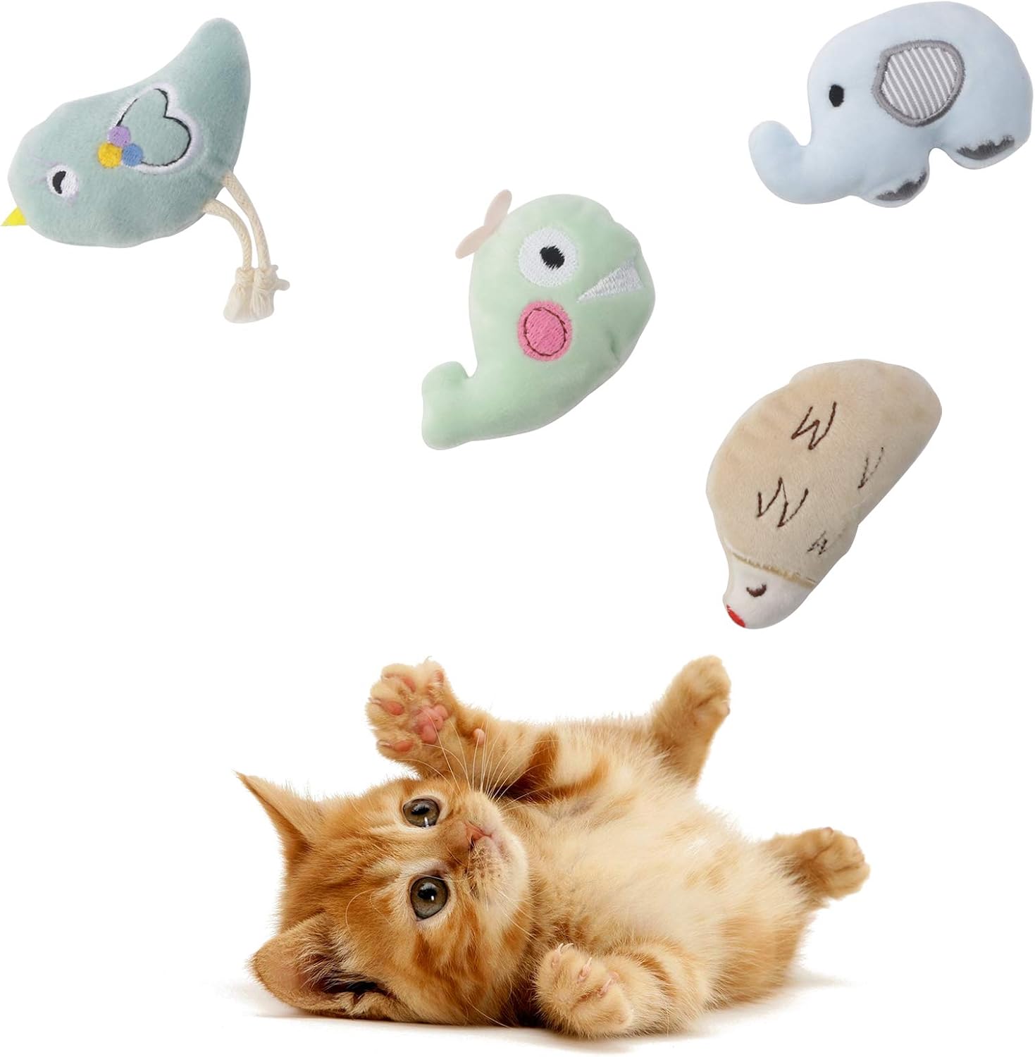 Cute Paws Christmas Cat Toy Gifts Set, Cat Kitten Interactive Toy, Cat Catnip Toys for Indoor, Catnip Toys