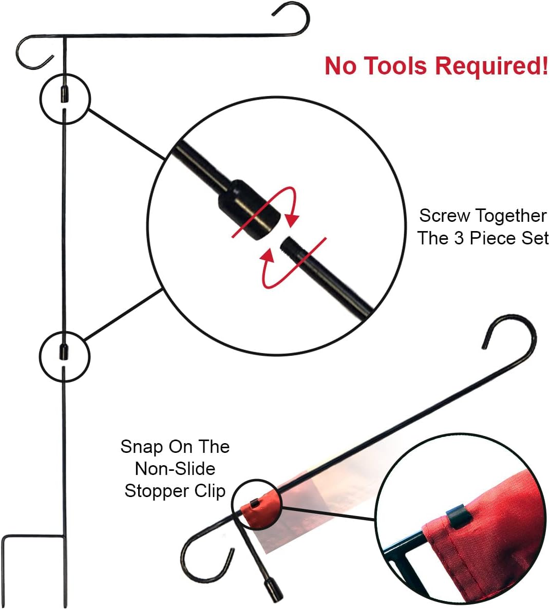 Ohio State Buckeyes Garden Banner Flag with Flag Pole Stand Set - Image 5