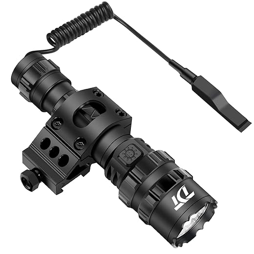 TDT Flashlight 3000 Lumens LED Rechargeable IPX7 Waterproof 3000 mAh Bettrey 5 Modes Torch with Picatinny Pressure Switch Included