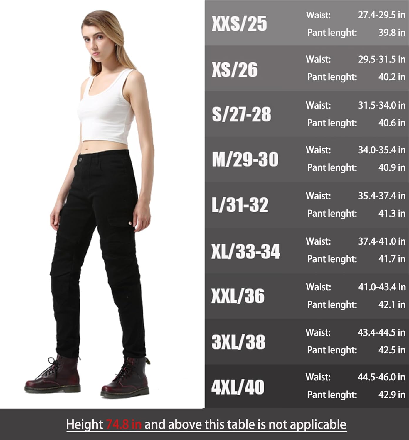 Adventure Motorcycle Jeans for Women with Armored Protection, XXS-4XL - Image 3