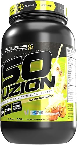 Iso Fuzion 100% aislado de suero de leche de Scilabs Nutrition | 0.99 oz de proteína en polvo no desnaturalizada, sabor a muffin de nuez de plátano,
