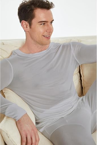 Men's Pure Mulberry Silk Knitted Thermal Underwear Long Johns Bottom(Pants Only)