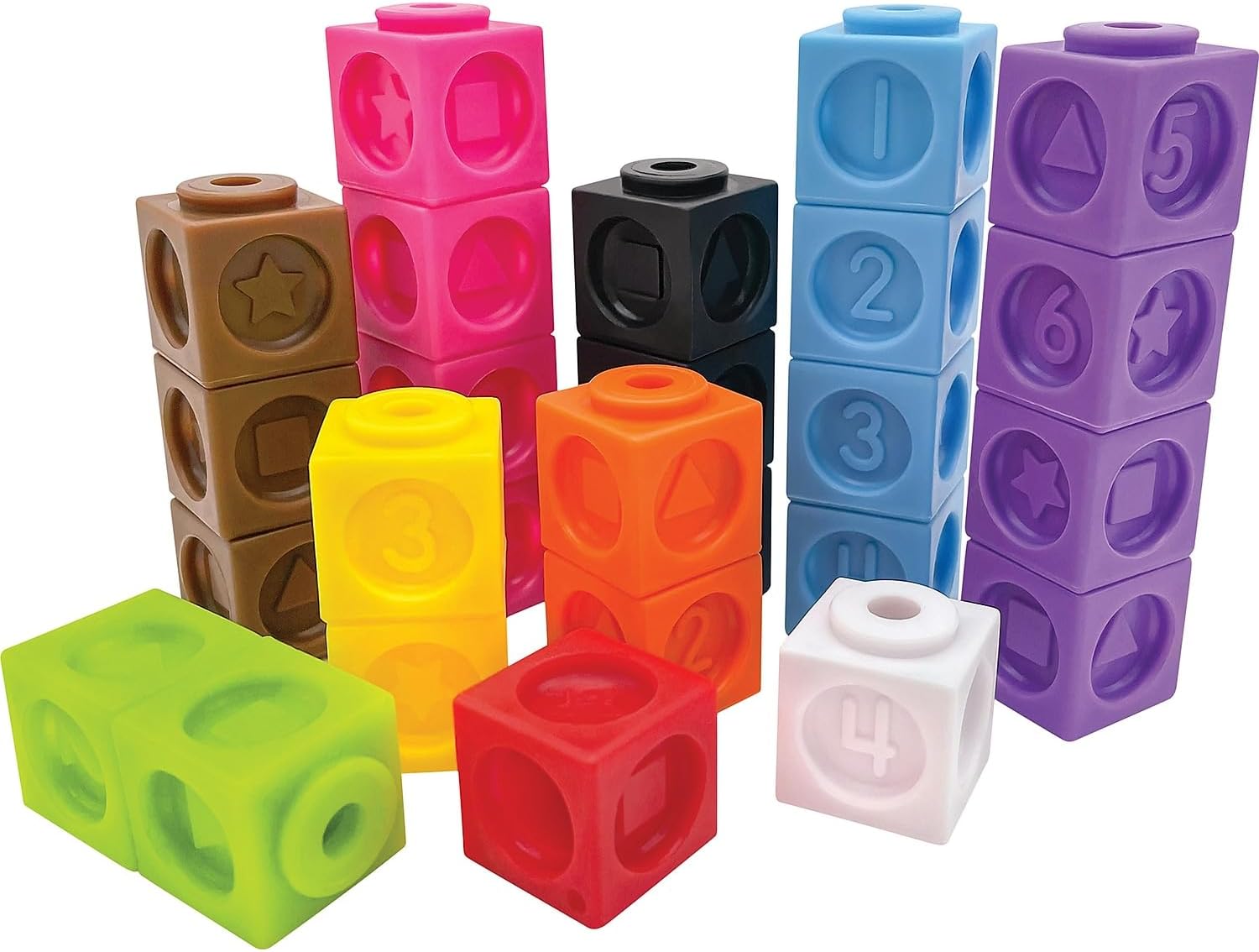 Teacher Created Resources Numbers and Shapes Connecting Cubes, Set of 100