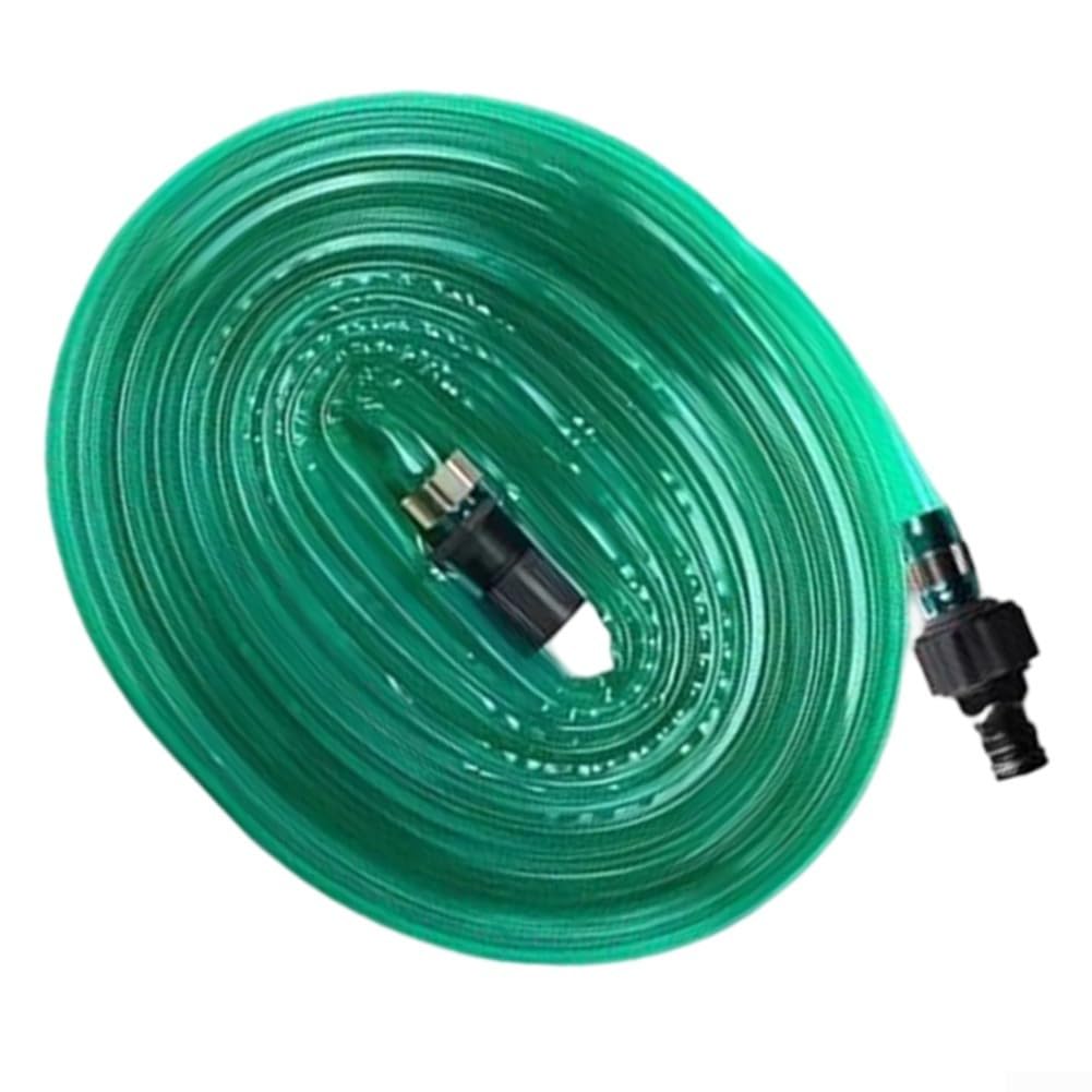 EasyByMall Flat Sprinkler Soaker Hose, PVC, 7.5M, Green, 1 Pack
