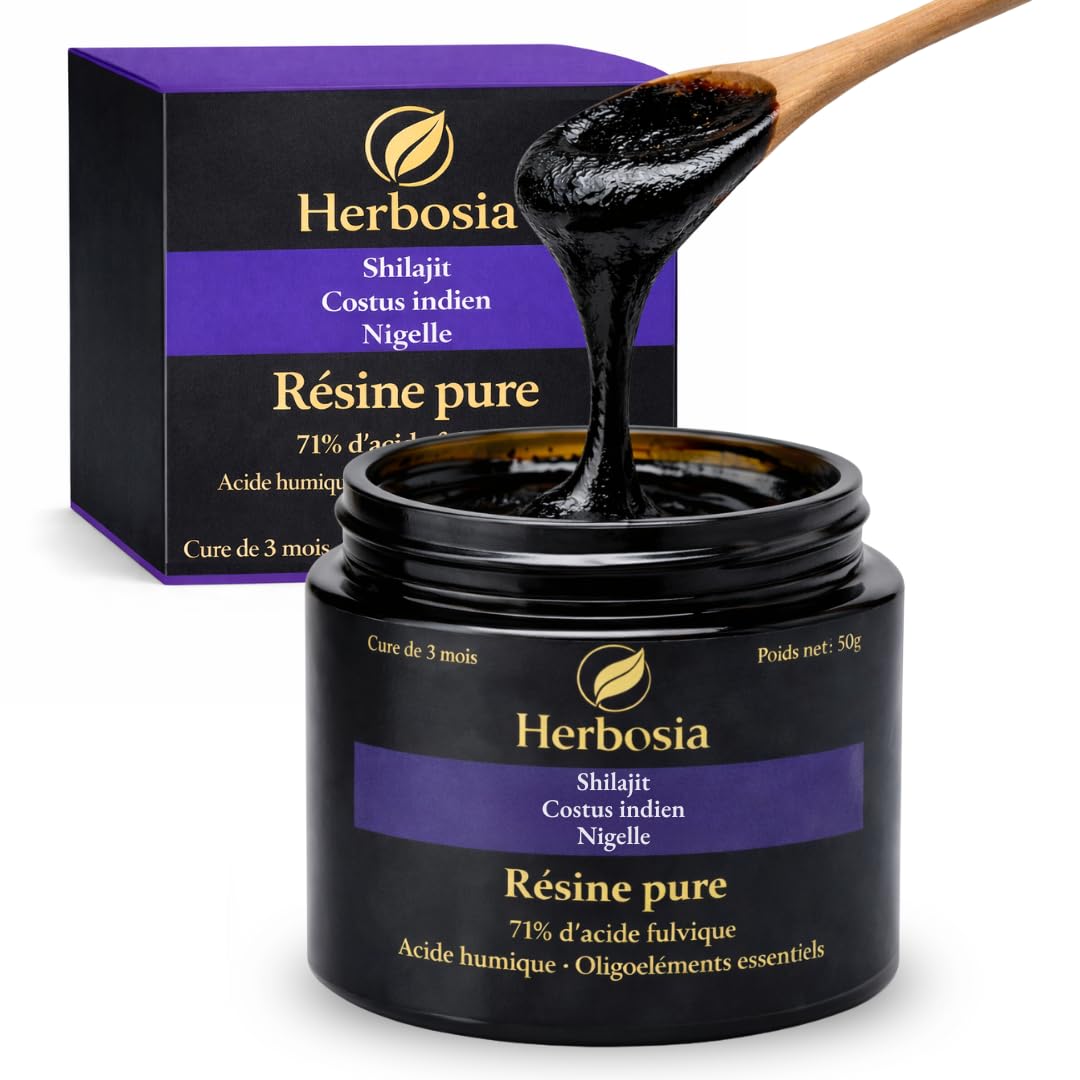 Shilajit Costus Nigelle – Fórmula resina pura 50 g – Natural triple extracto premium – Calidad francesa