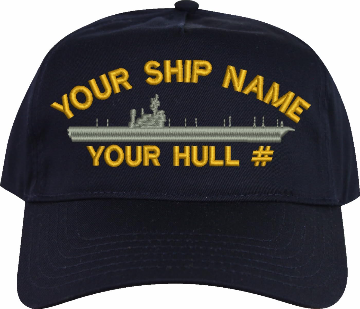 Custom Embroidered Navy Ship USA-Made Ball Cap