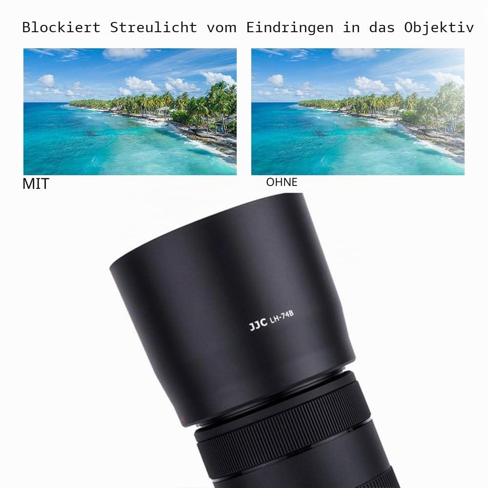 JJC Gegenlichtblende mit 67mm UV-Filter für Canon EF 70-300mm F4-5.6 is II/RF 100-400mm F5.6-8 is Objektiv, Ersetzt Canon ET-74B Gegenlichtblende