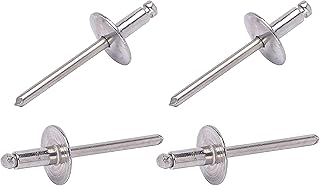 50 Pcs 3/16" x 1/2"(4.8x13mm) Large Flange Stainless Steel Blind Rivets Pop Rivets Core Pulling Rivets,Grip Pange(6.5-9.5mm)
