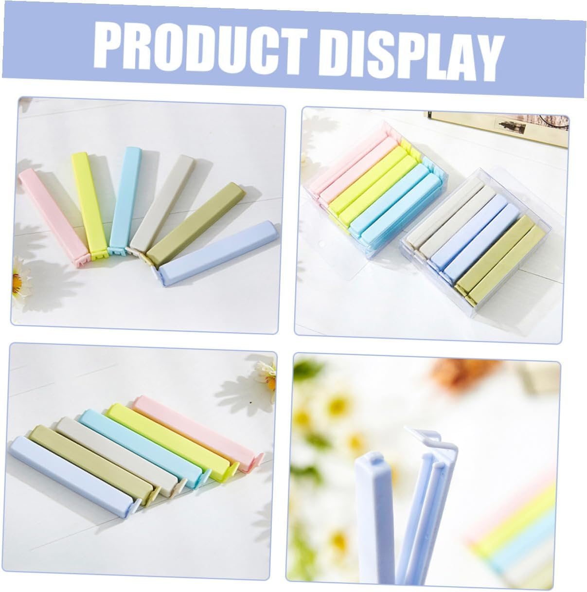12pcs Multi-Color Food Bag Sealing Clips Large Bread and Snack Bag Clips for Home Kitchen Storage and Sealer Random Color
