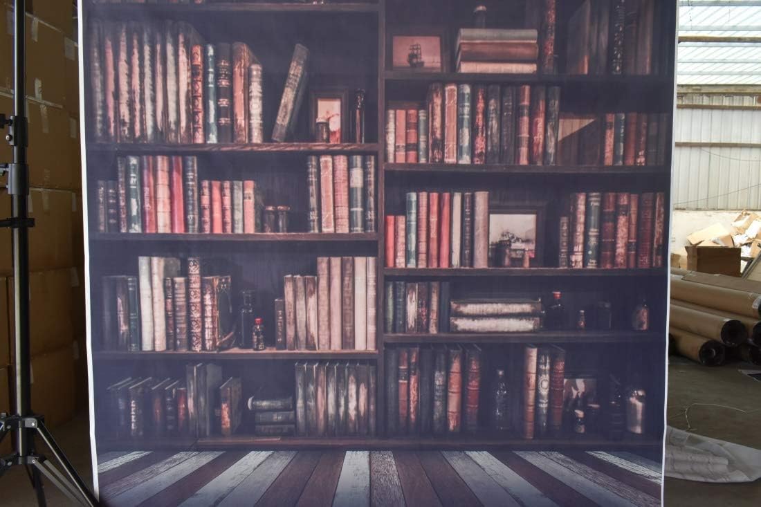 Big Sale AOFOTO 8x8ft Old Books On Vintage Bookshelf Photography Background Library Retro Bookcase Backdrop Kid Boy Girl Adult Portrait Seamless Photoshoot Studio Props Video Drape Wallpaper