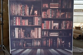 AOFOTO 5x5ft Old Books On Vintage Bookshelf Photography Background Library Retro Bookcase Backdrop Kid Boy Girl Adult Artistic Portrait Photoshoot Studio Props Video Drape Wallpaper