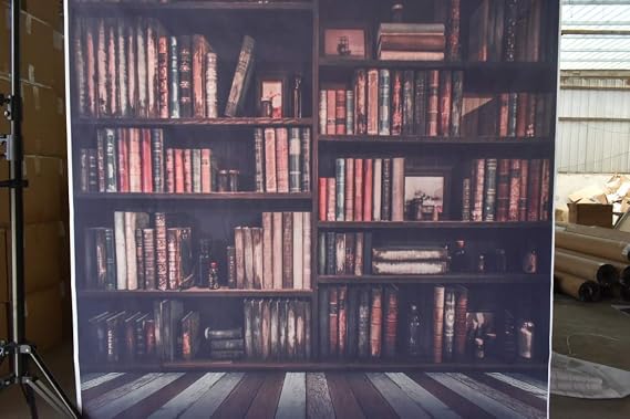 AOFOTO 5x5ft Old Books On Vintage Bookshelf Photography Background Library Retro Bookcase Backdrop Kid Boy Girl Adult Artistic Portrait Photoshoot Studio Props Video Drape Wallpaper