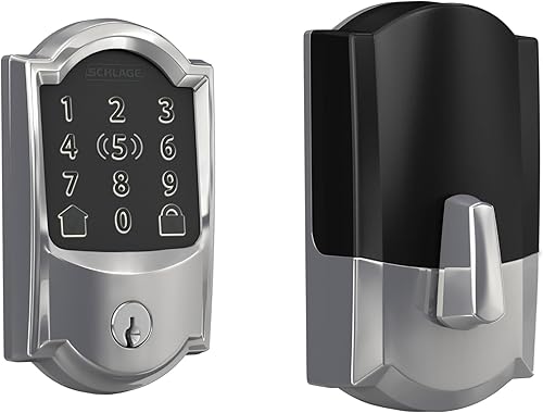 Miniatura 14 de Schlage BE499WB CEN 625 Encode Plus WiFi Deadbolt Smart Lock, Cerradura inteligente con entrada sin llave y pantalla táctil con moldura Century, en