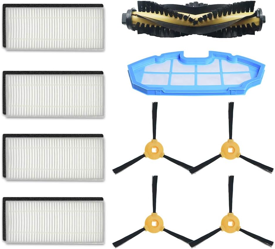 WuYan Replacement kit for Ecovacs Deebot N79S N79 for Eufy RoboVac 11 11C for CONGA EXCELLENCE 990 Include 4pcs Hepa Filter, 4pcs Side Brush, 1pcs Primary Filter and 1pcs Brush Cover