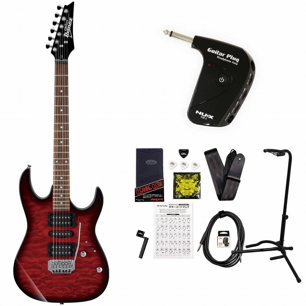 Amazon | Ibanez / GRX70QA-TRB Transparent Red Burst GIO Series 