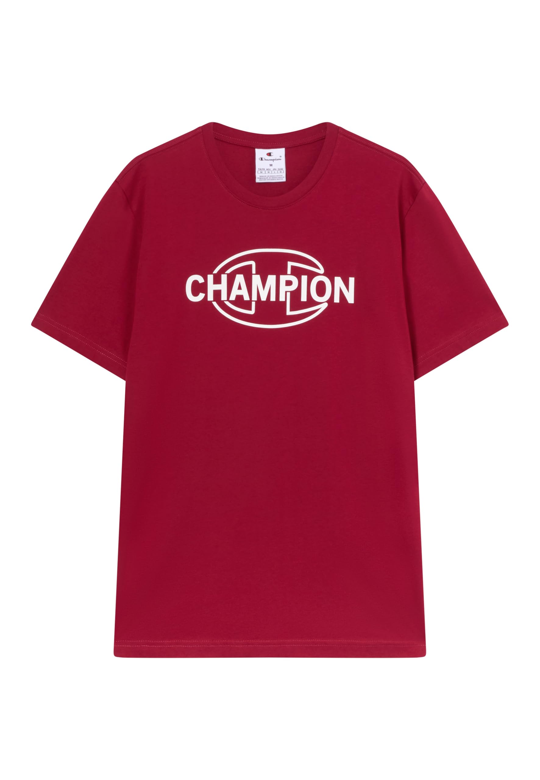 Champion Men’s Graphic T-Shirt, Pure Cotton Jersey, Breathable, Ideal for Warm Weather, with Printed Logo, 100% Cotton Red