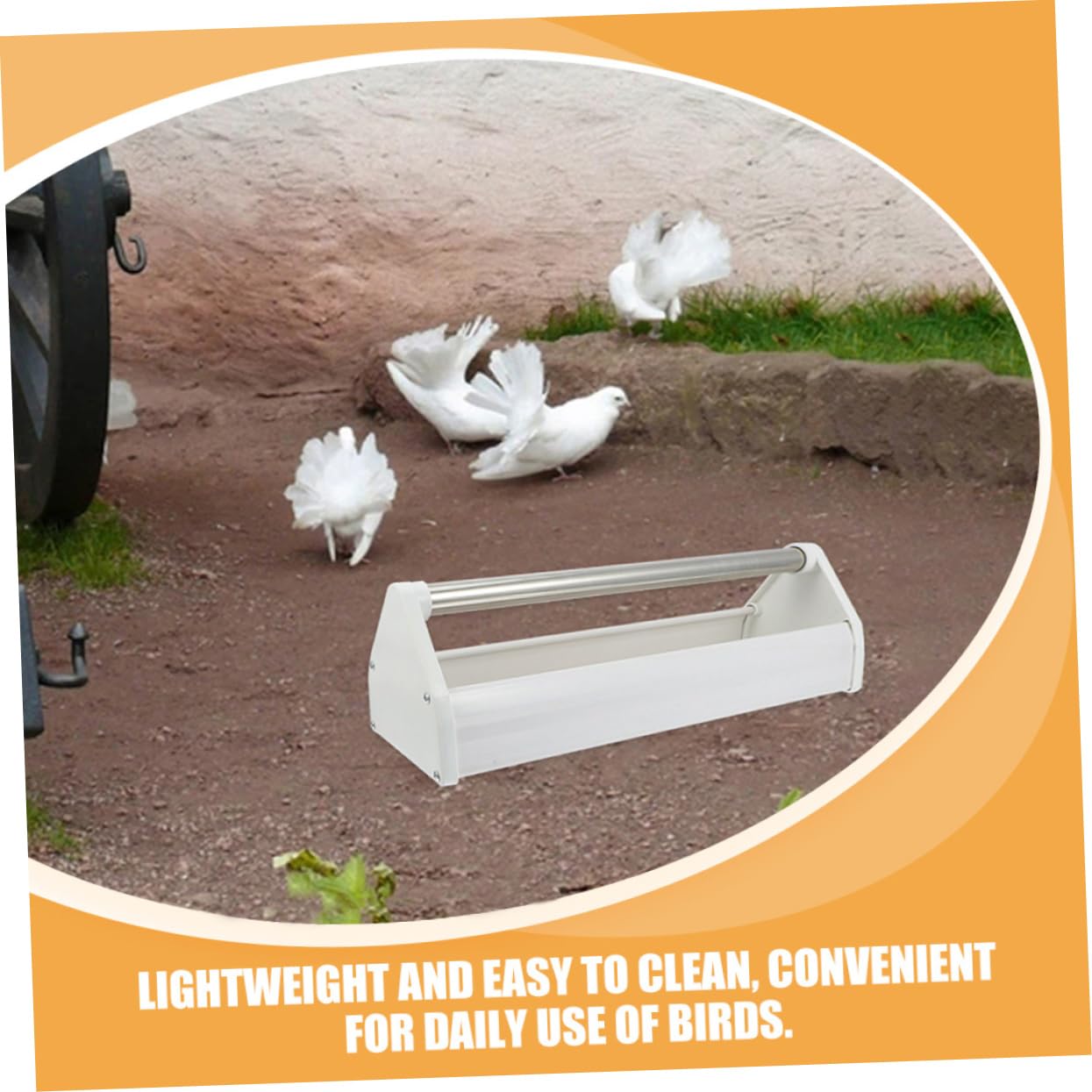 Comedero para Pájaros de Plástico Acero 2 Piezas Blanco | Anti-salpicaduras, Ligero y Resistente al Desgaste, Fácil de Limpiar, para Parques y Jardines