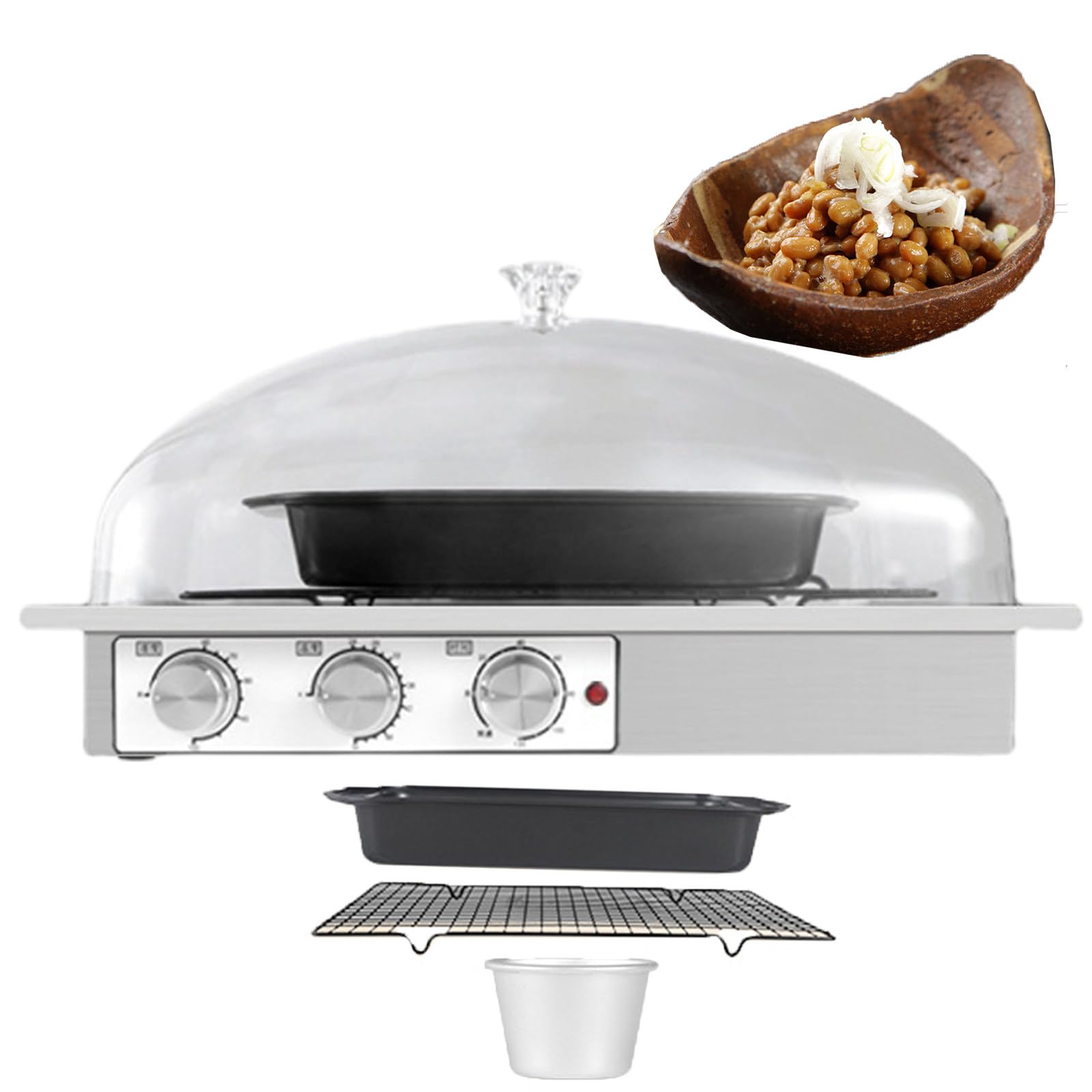 AYCDL Stainless Steel Electric Dough Proofer, Bread Fermentation Box, Bread Fermentation Machine, with Humidity +Temperature +Time,S,Medium