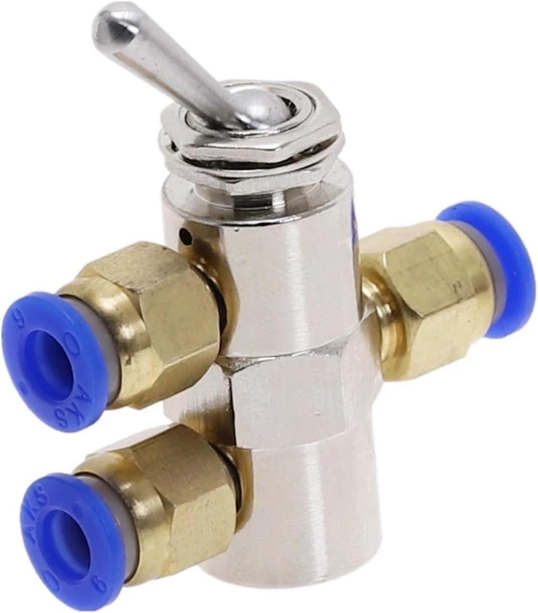 TAC2-4V Exhaust valve 2 Position 5 Way Toggles Cylindrical Mechanical Air Pneumatic Valve switch w Fiittings(With 6mm Fitting)
