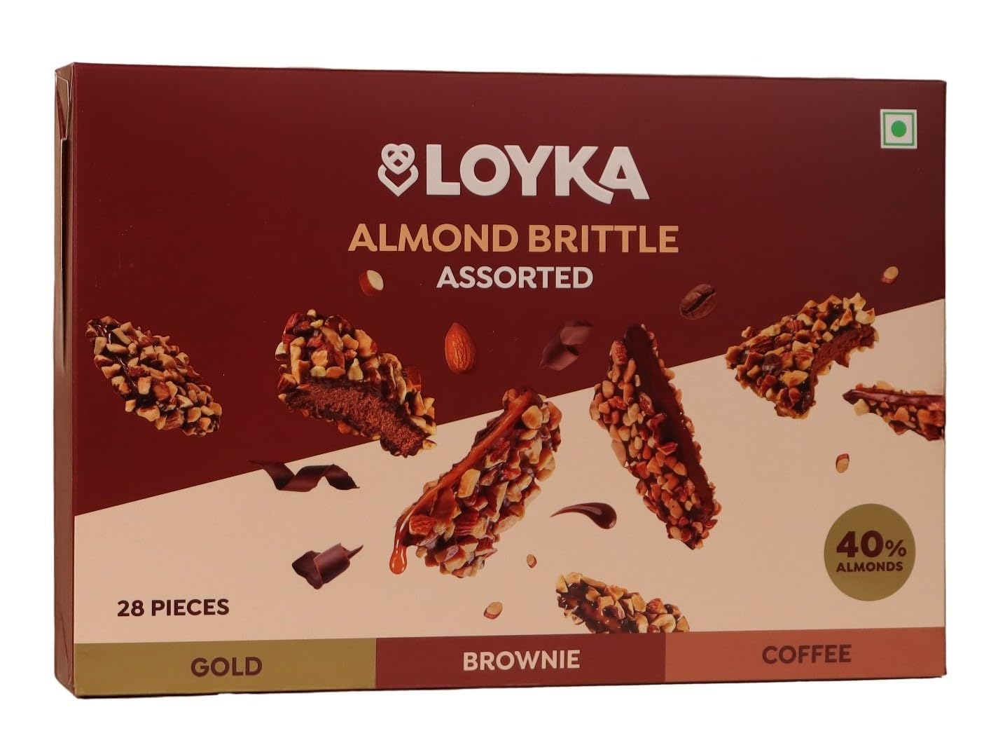 Loyka Almond Brittle Assorted Choco Box - 28 Pcs| Premium Chocolate Gift Hamper | Choco & Nut Dryfruit Delicacy | Roasted California Almonds (45%),Dark Choco & Salted Caramel | Any-Time Snack - 408 Gm-image-17
