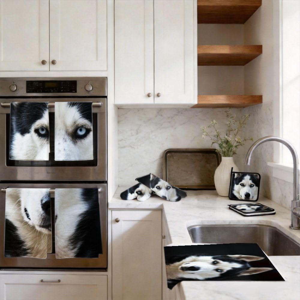 9PCS Majestic Husky Dog Kitchen Decor e Accessori Set