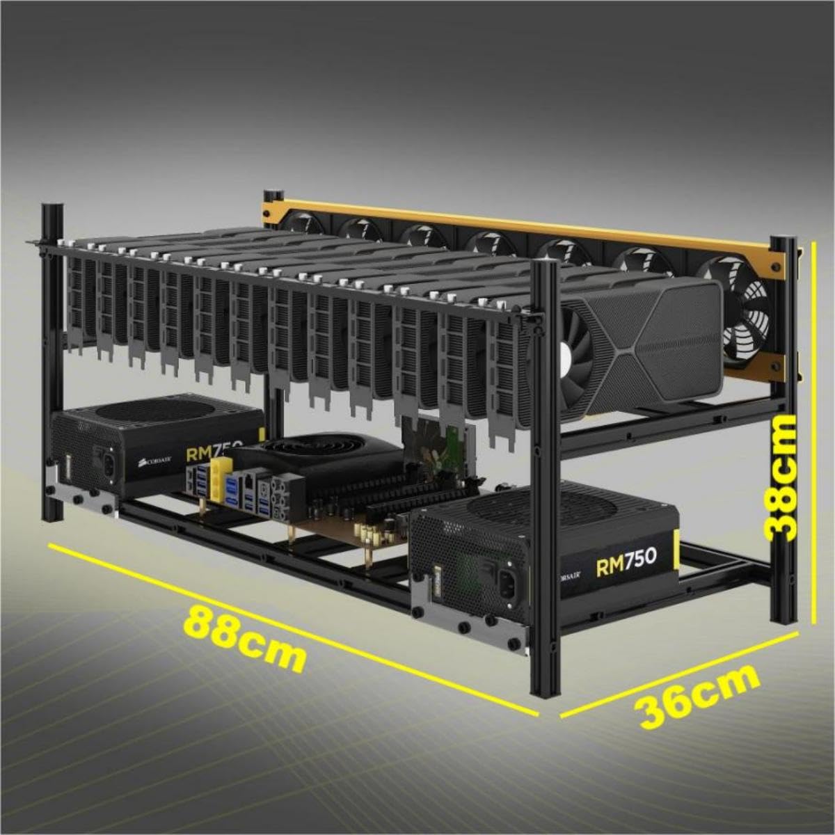 Amazon.co.jp: Funplaysmart V4D 6/8/12-GPU アルミニウム採掘