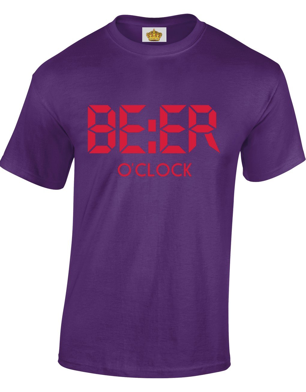 Crown Designs Men's Purple Beer O Clock Funny Cool For & Teenagers T-Shirts Tops - /Medium