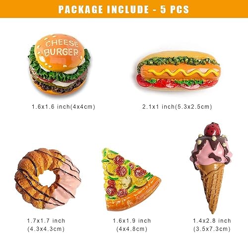 Miniatura 4 de 5 imanes de comida para refrigerador, calcomanías para nevera, hamburguesa, dona, helado, pizza, perrito caliente, pizza, imanes para cocina,