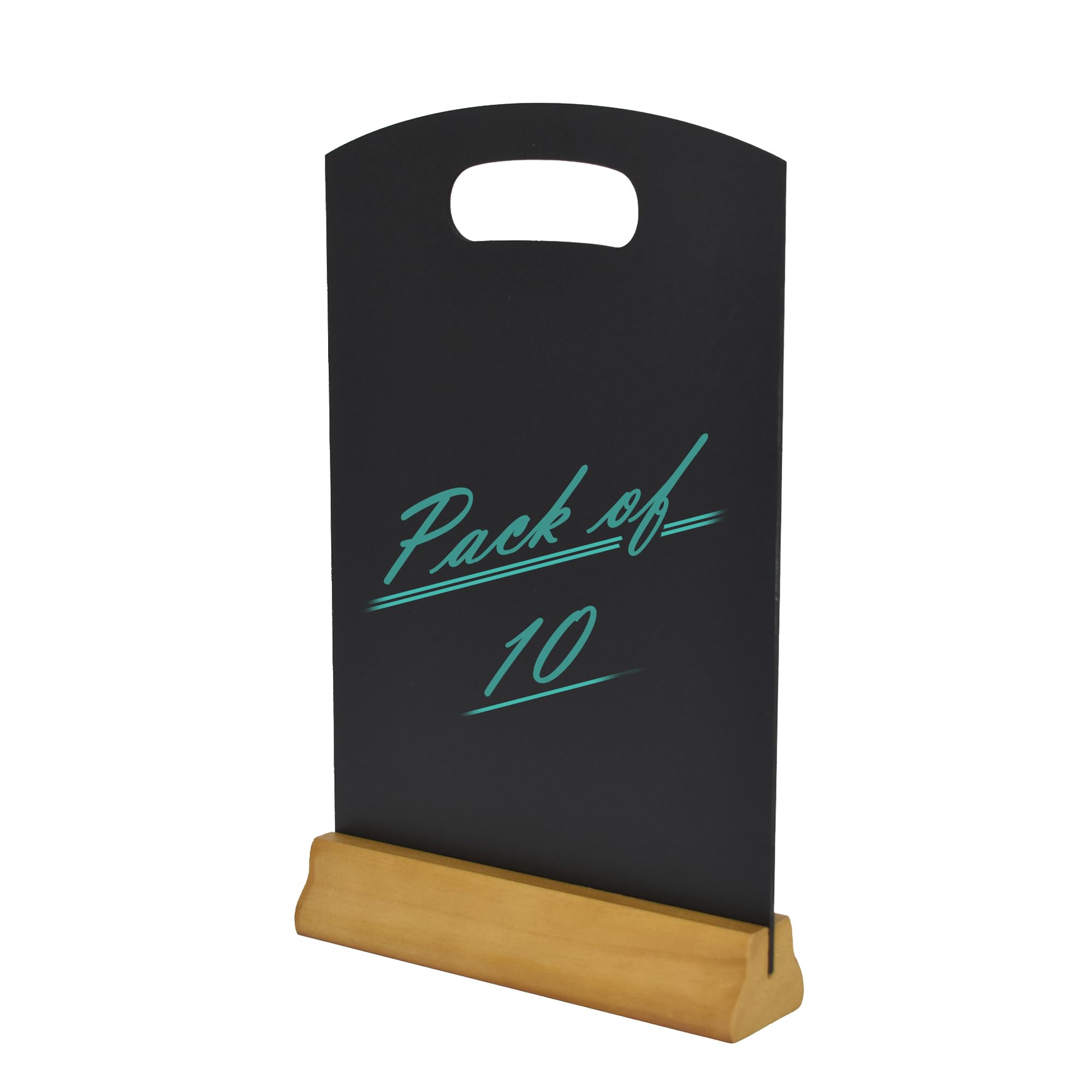 Deflecto Double-Sided Table Chalkboard Sign, Freestanding Mini Display for Cafés, Weddings, Parties, Menus, Event Labels, Tabletop Message Board- Pack of 10, A4