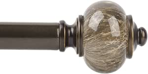 KAMANINA 1 Inch Curtain Rods for Windows 66 to 120 Inch, Bronze Drapery Rod