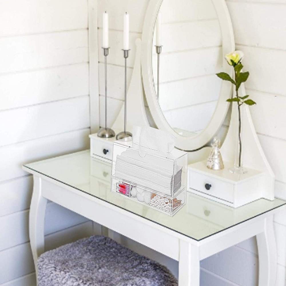 Organizador De Maquillaje Acrílico Envases De Maquillaje Organizador De Cosméticos Soporte Para Pinceles De Maquillaje - Organizador De Tejido Cosmético Acrílico Cajón De Almacenamiento Extraíble