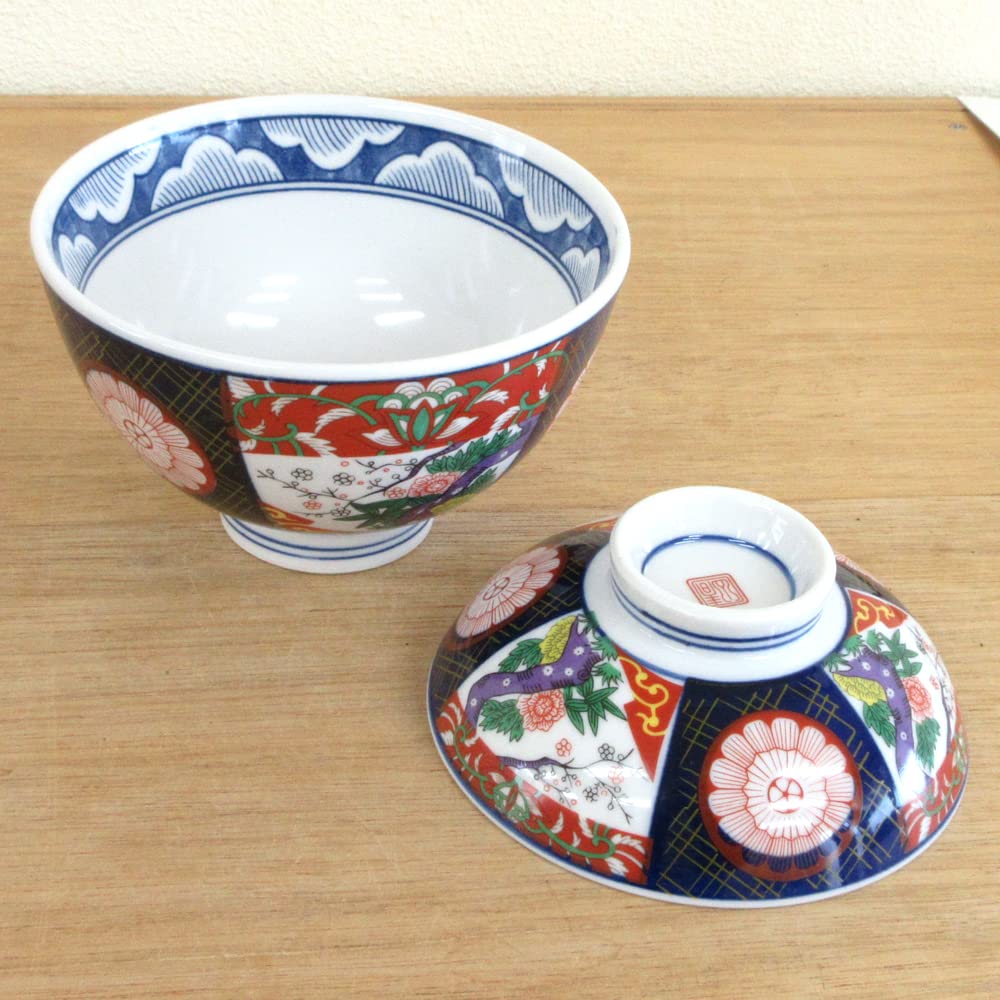 Amazon.co.jp: 蓋丼 蓋付きどんぶり 丸蓋丼 錦牡丹 和食器 美濃焼