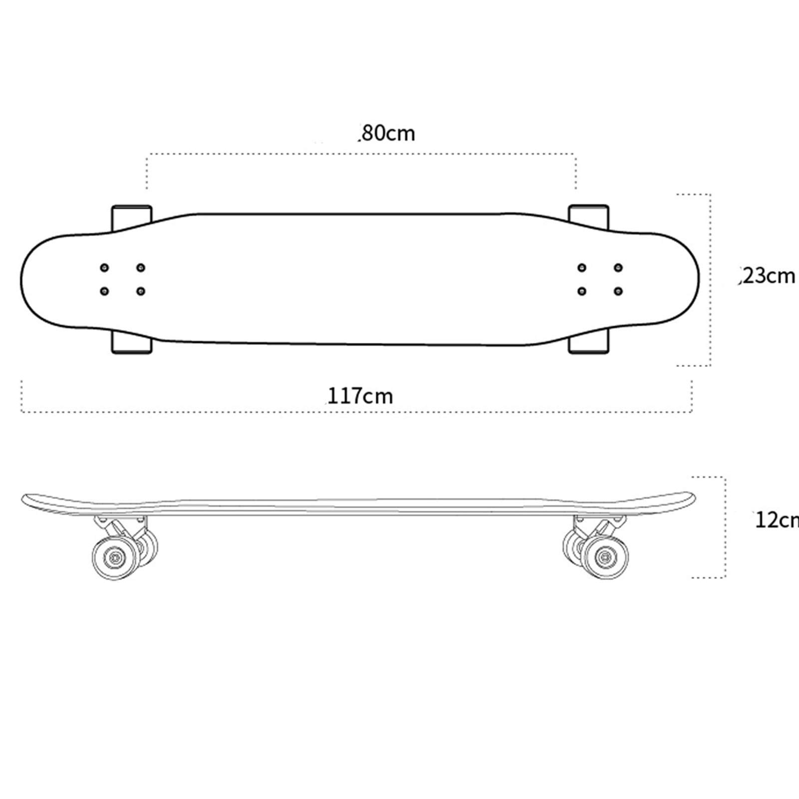 Longboard Skateboard Dancing Fille,Skateboard Longboard en Érable Naturel 8 Couches 46",y Inclus Outil en Forme De T, ABEC-11 High Speed,Drop-Through Freeride Patinage Cruiser Boards