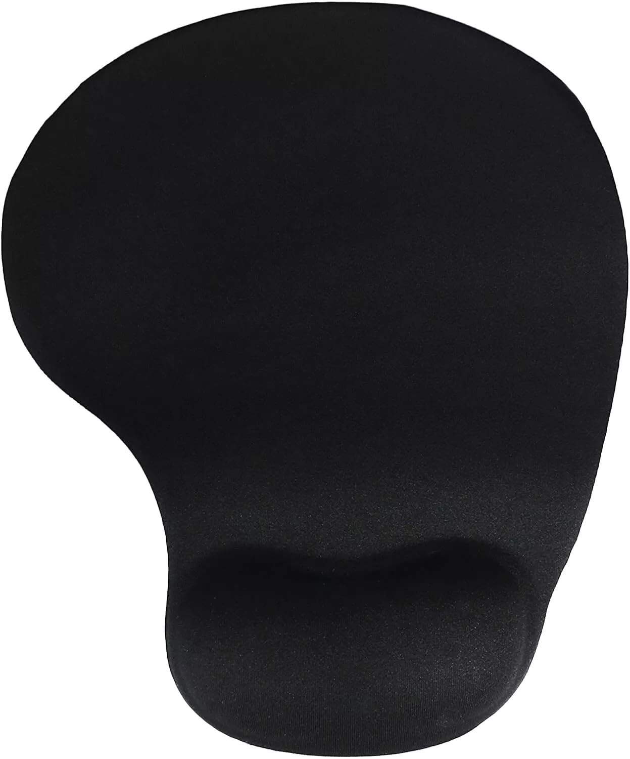 Ergonomic Mouse Pad with Wrist Support Black Anti-Slip Fabric Mat for Comfortable Computing