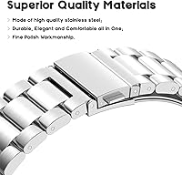 Vista 4 de Correa de reloj de metal compatible con Samsung Gear Fit2 Pro SM-R365/Gear Fit2 SM-R360 Reemplazo de correa de acero inoxidable de ajuste rápido