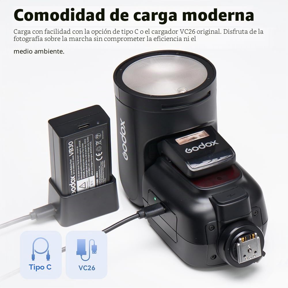 Godox Batería VB30 V100 V1Pro V1 PRO 7,2 V/2980 mAh Li-ion para Godox V100 V1PRO-S V1PRO-N V1PRO-C V1PRO-F V1PRO-O V1PRO Flash y V1 V860III V860III-S V860III-C V8600III-C V86000 III-N V8 60III-F