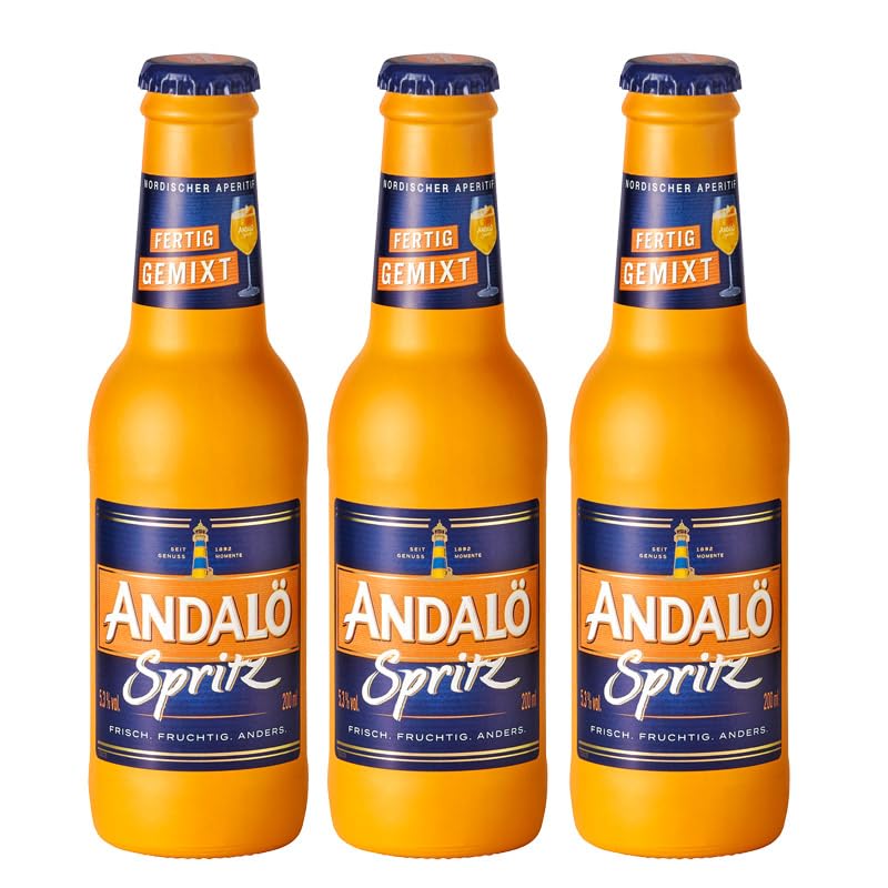 Andalö Spritz Aperitif RTD – Fertig gemixt & fruchtig, frisch, anders – 3er Pack 0,2 L Perfekt für unterwegs, Partys,...